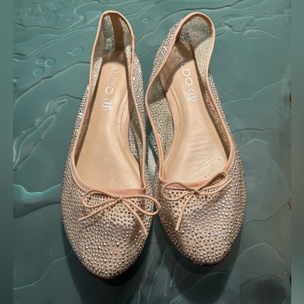 ALDO Women's Sparkling mesh Rhinestone Flats